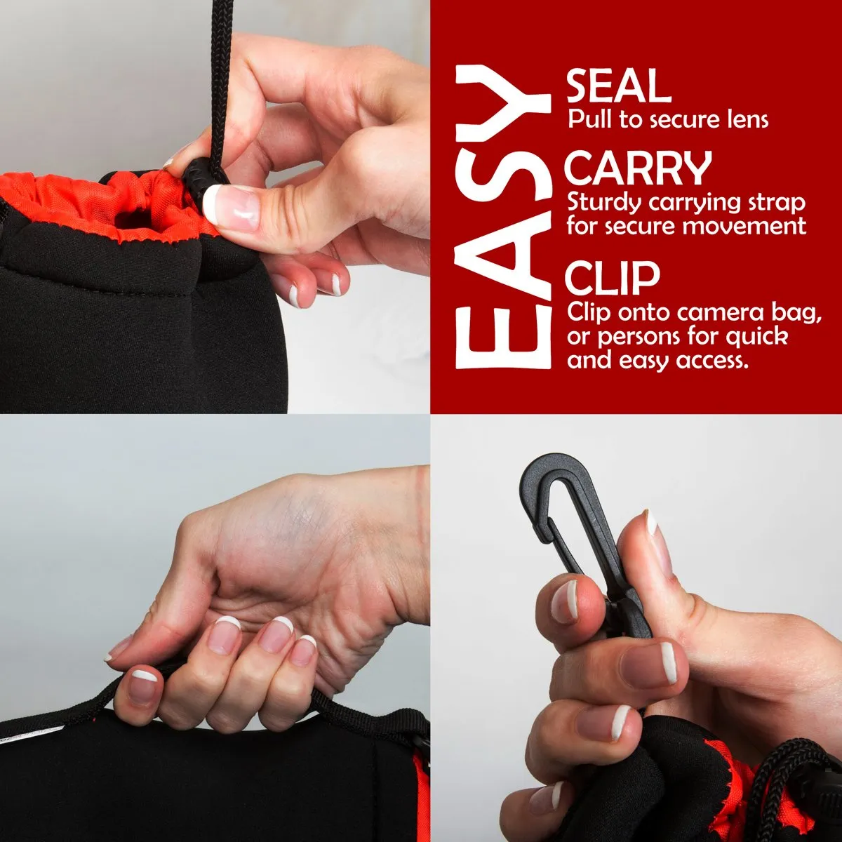 Deco Photo Large Neoprene Lens Bag Protective Sleeve Water & Scratch Resistant Pouch Case
