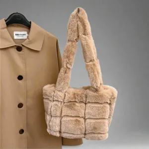 Designer Fuzzy Plush Shoulder Bag