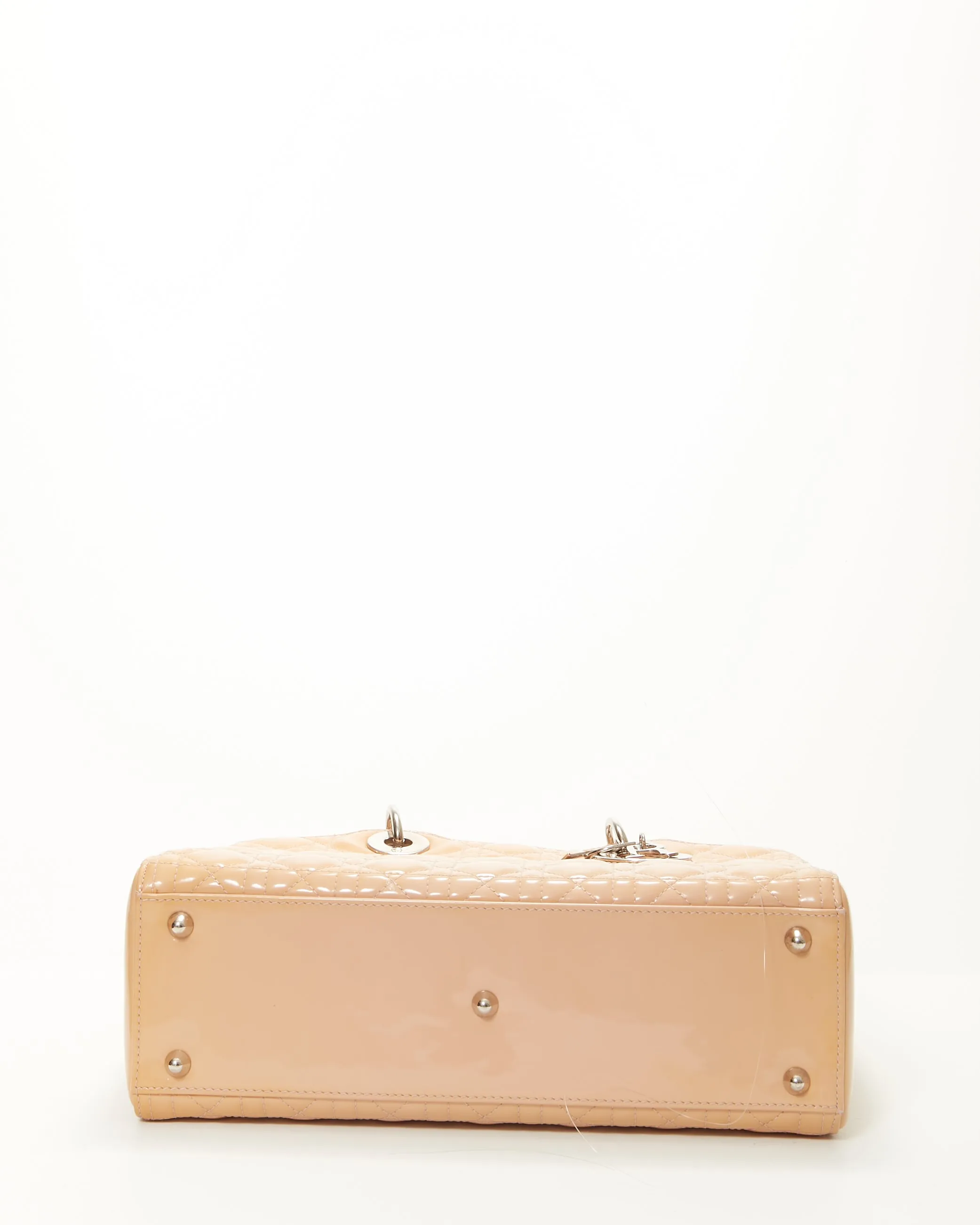 Dior Beige Patent Cannage Large Lady Dior Tote