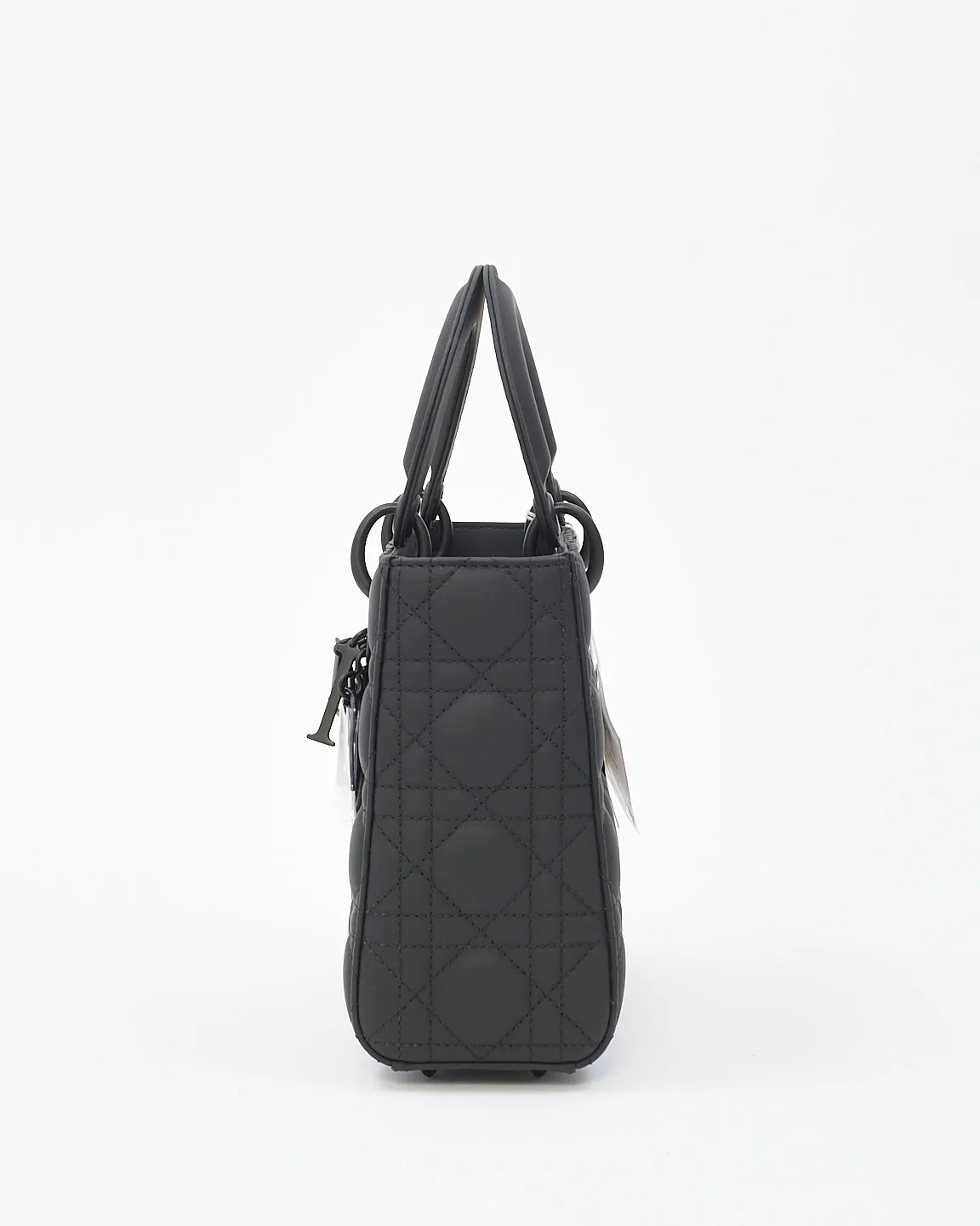 Dior Black Matte Leather Small Lady ABCDior Bag - NO STRAP