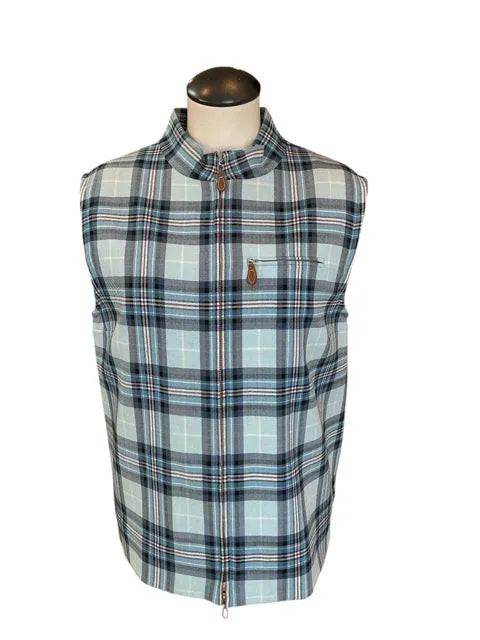 Doncaster Blue Plaid Vest Size Large