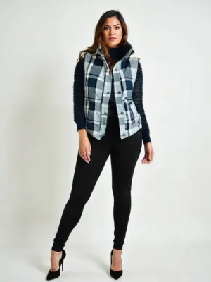 Doncaster Blue Plaid Vest Size Large