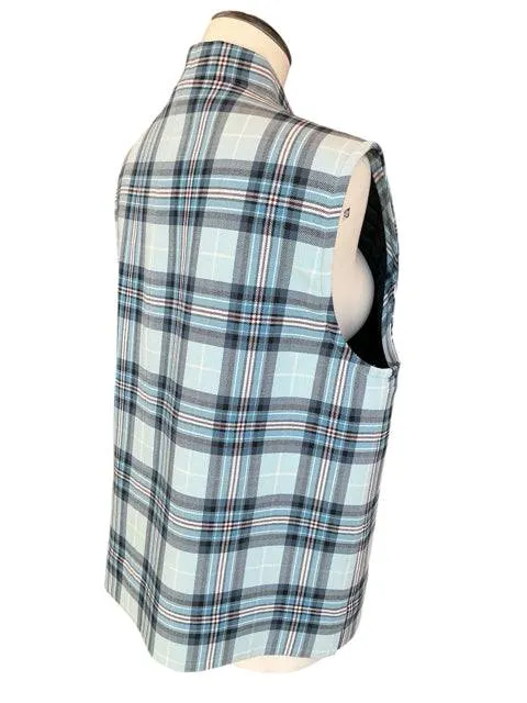 Doncaster Blue Plaid Vest Size Large