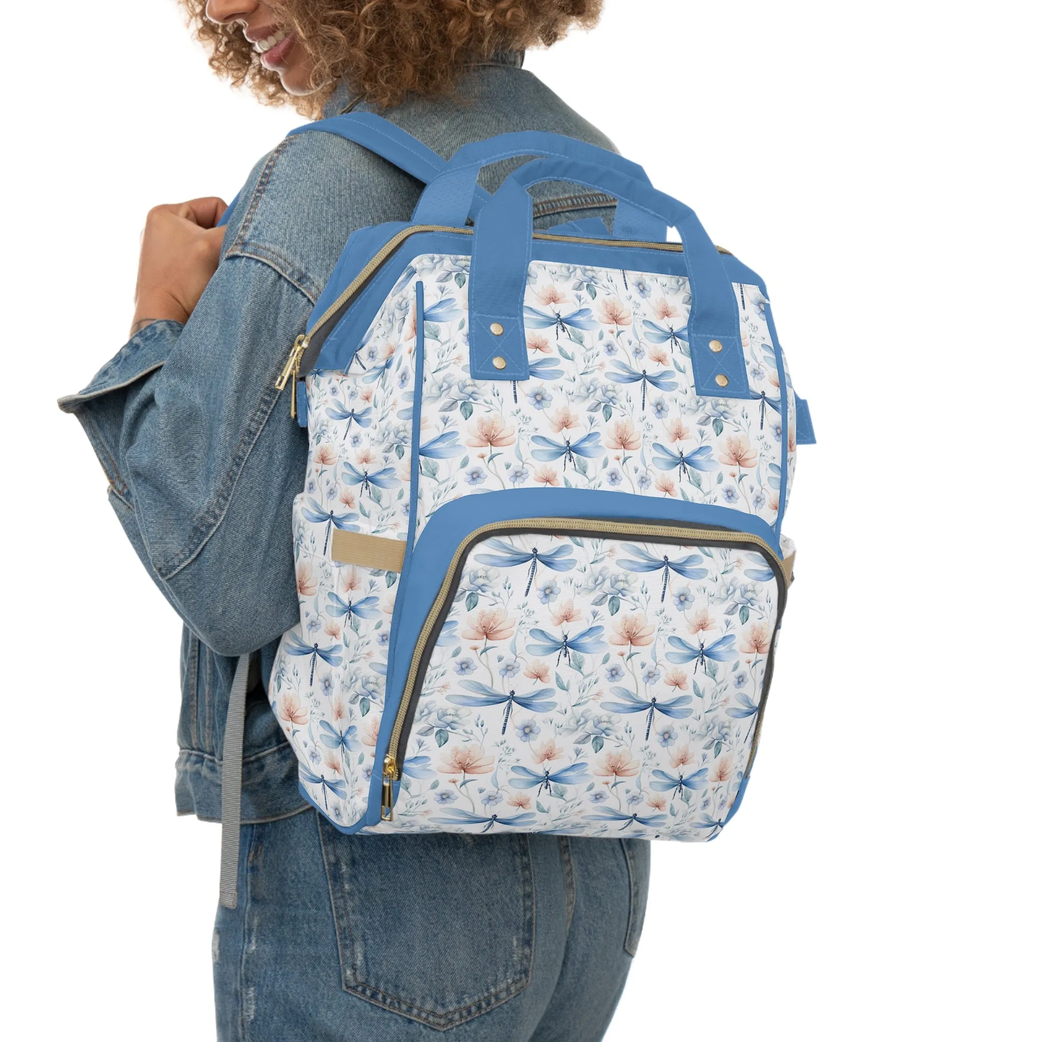 Dragonfly Diaper Backpack - Elegant & Functional Baby Bag with Cool Dragonfly Design, Ideal for Nature-Loving Parents