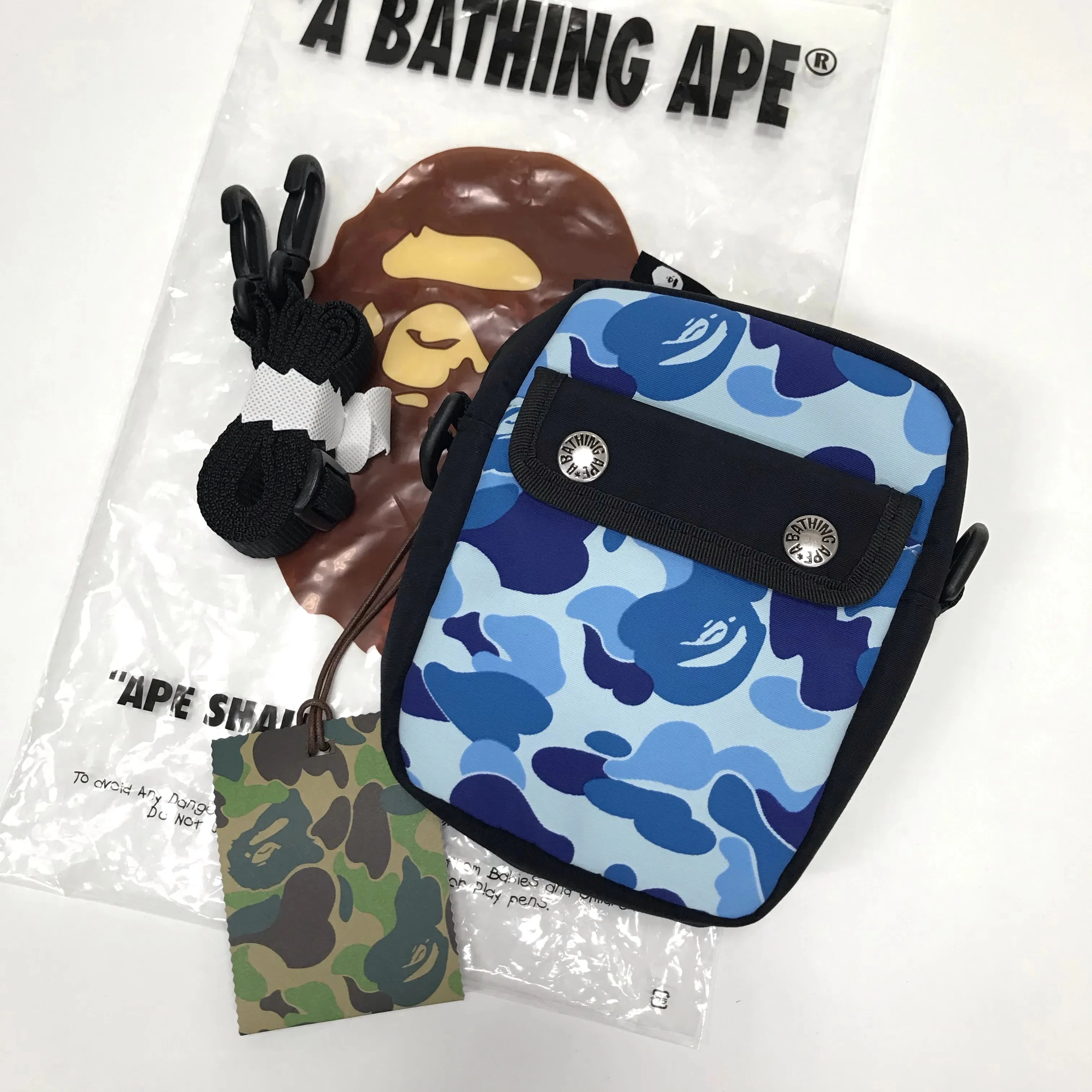 DS! A Bathing Ape Bape ABC Camo Camera / Shoulder Bag Blue