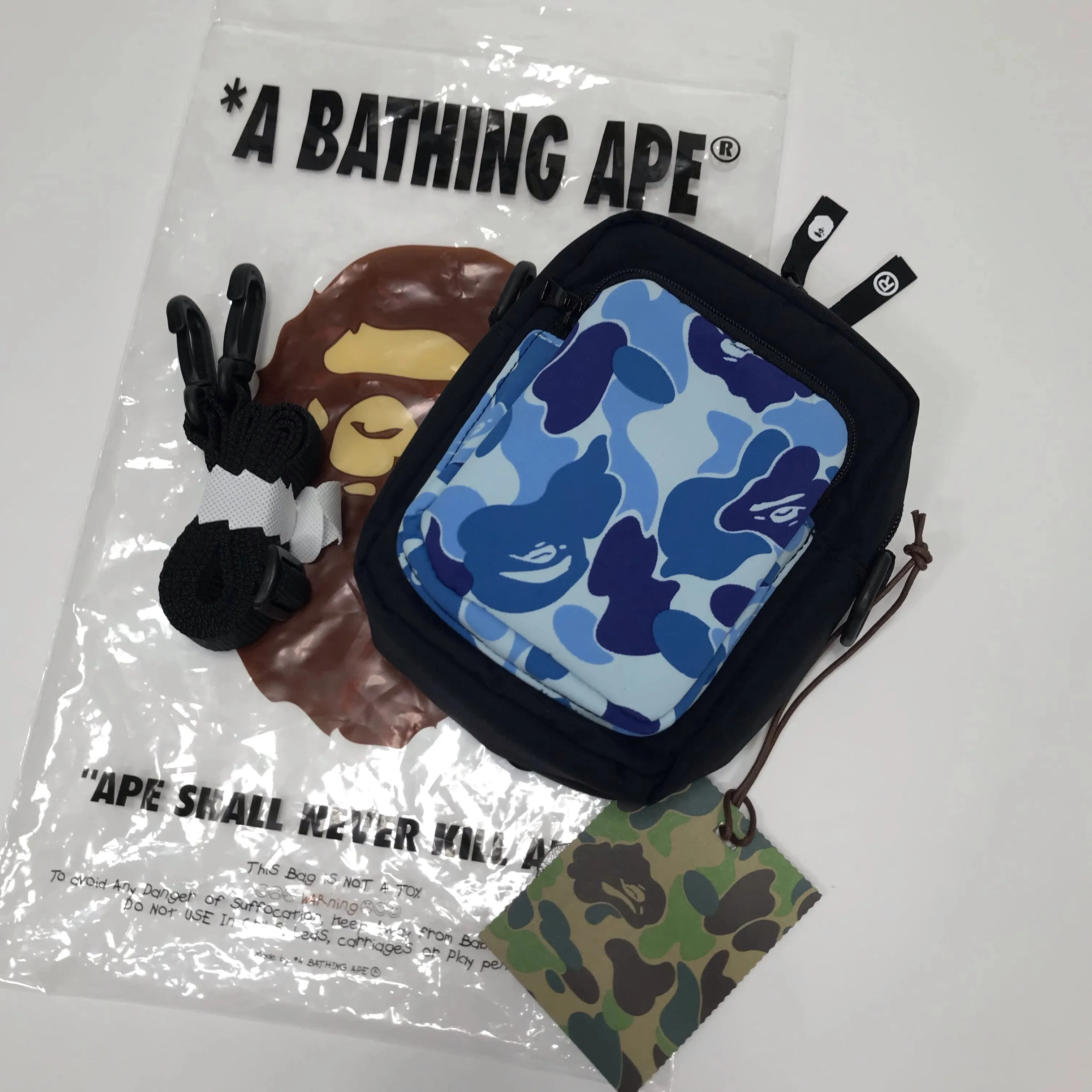 DS! A Bathing Ape Bape ABC Camo Camera / Shoulder Bag Blue
