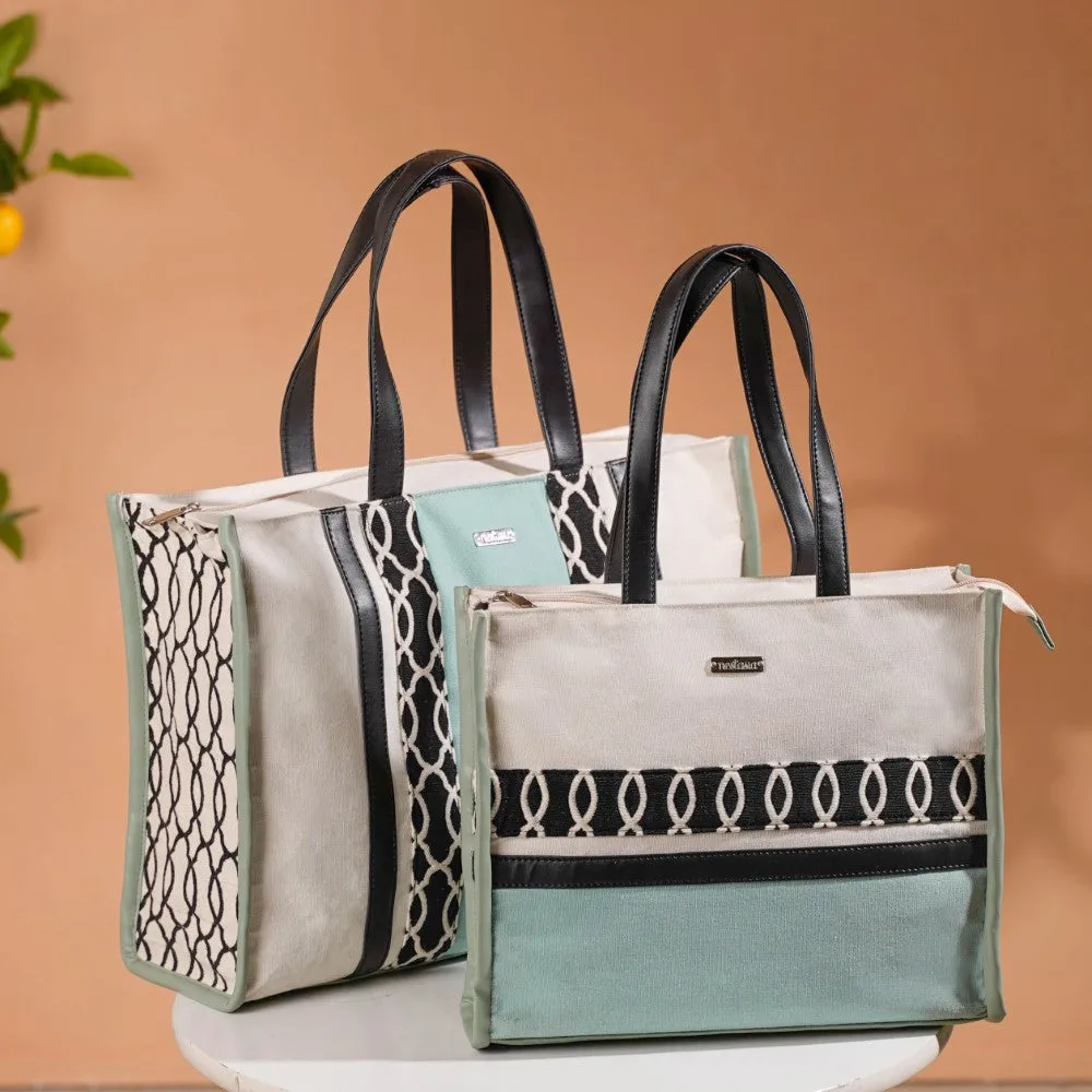 Eco-friendly Carryall Tote Bag Mint Set Of 2