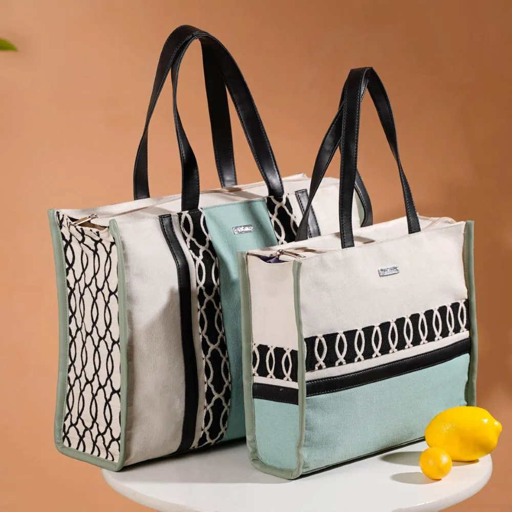 Eco-friendly Carryall Tote Bag Mint Set Of 2