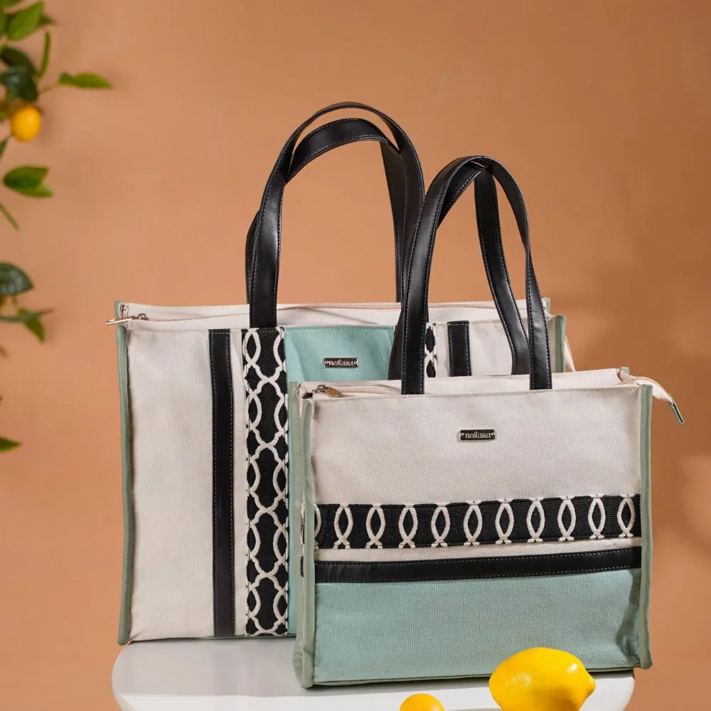 Eco-friendly Carryall Tote Bag Mint Set Of 2