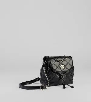 Edgy Quilted Faux Leather Mini Backpack