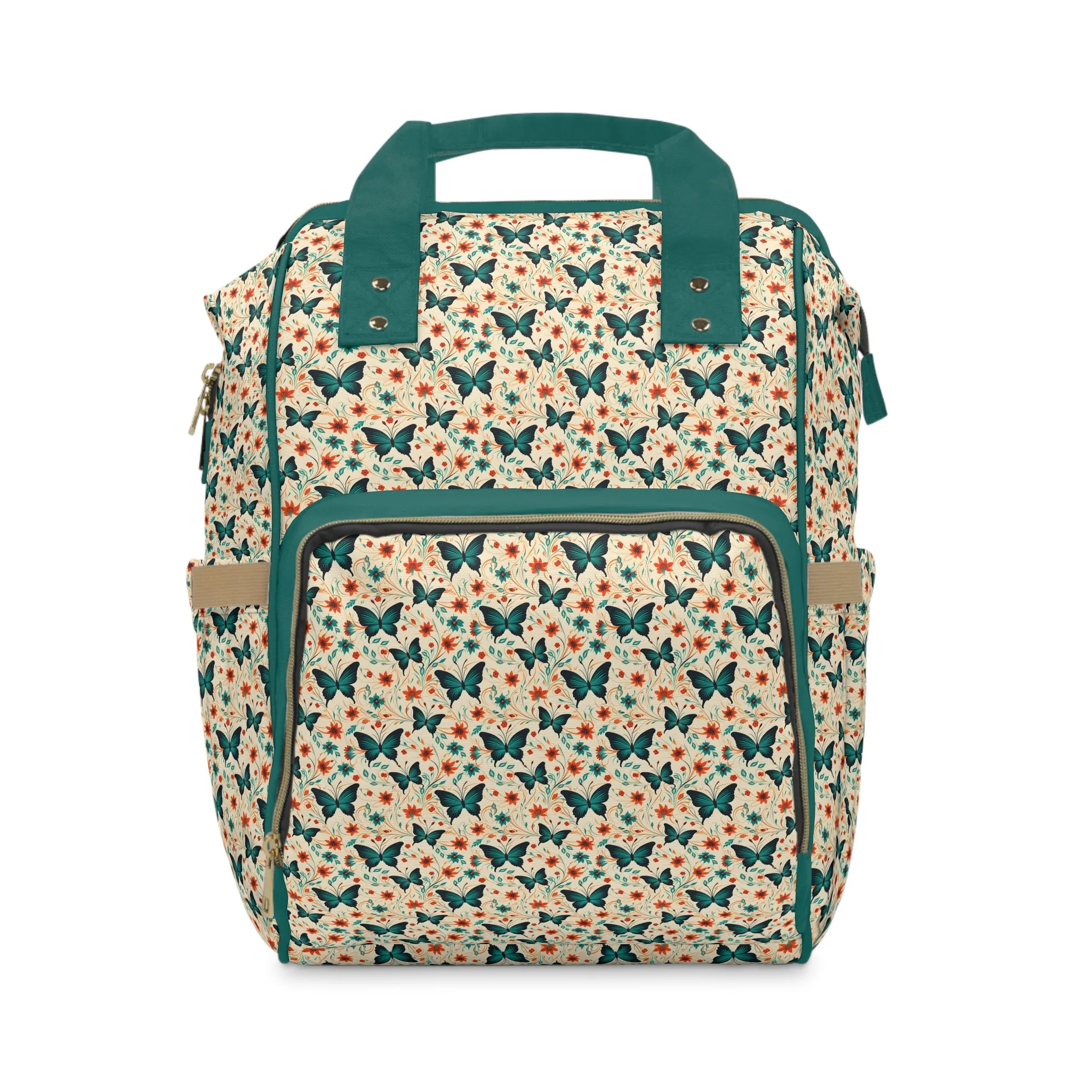 Elegant Butterfly Diaper Backpack - Lightweight & Durable Nylon Baby Bag with Beautiful Butterfly Motifs, Ideal for On-The-Go Parents