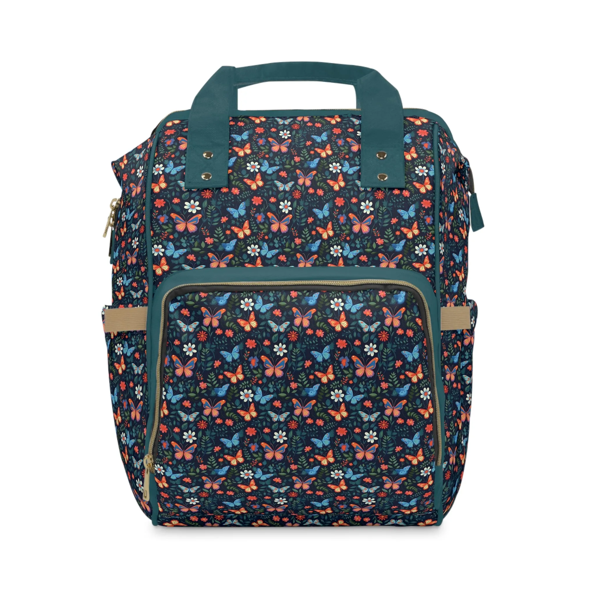 Elegant Butterfly Diaper Backpack - Lightweight & Durable Nylon Baby Bag with Beautiful Butterfly Motifs, Ideal for On-The-Go Parents