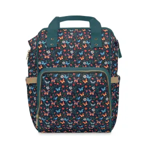 Elegant Butterfly Diaper Backpack - Lightweight & Durable Nylon Baby Bag with Beautiful Butterfly Motifs, Ideal for On-The-Go Parents