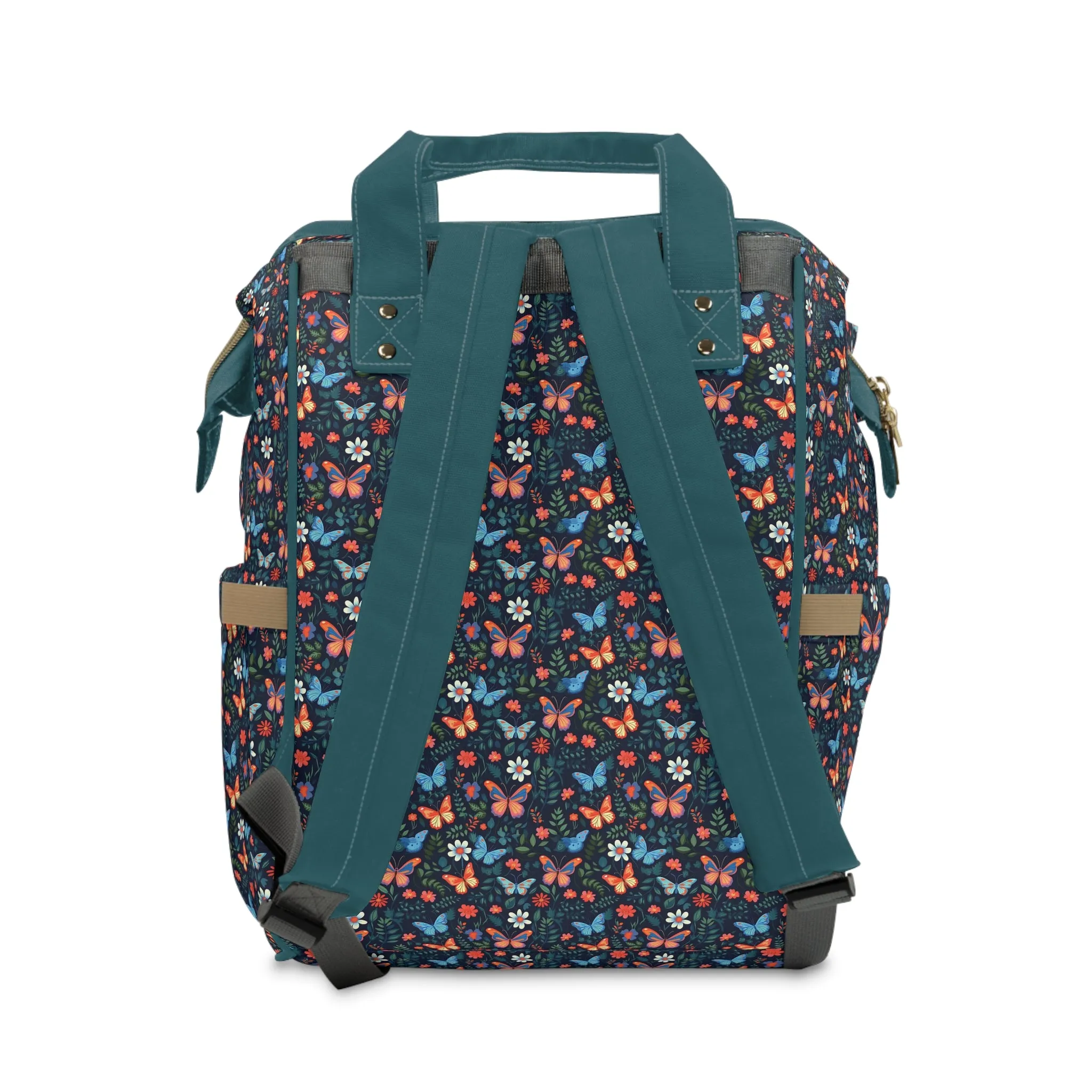 Elegant Butterfly Diaper Backpack - Lightweight & Durable Nylon Baby Bag with Beautiful Butterfly Motifs, Ideal for On-The-Go Parents