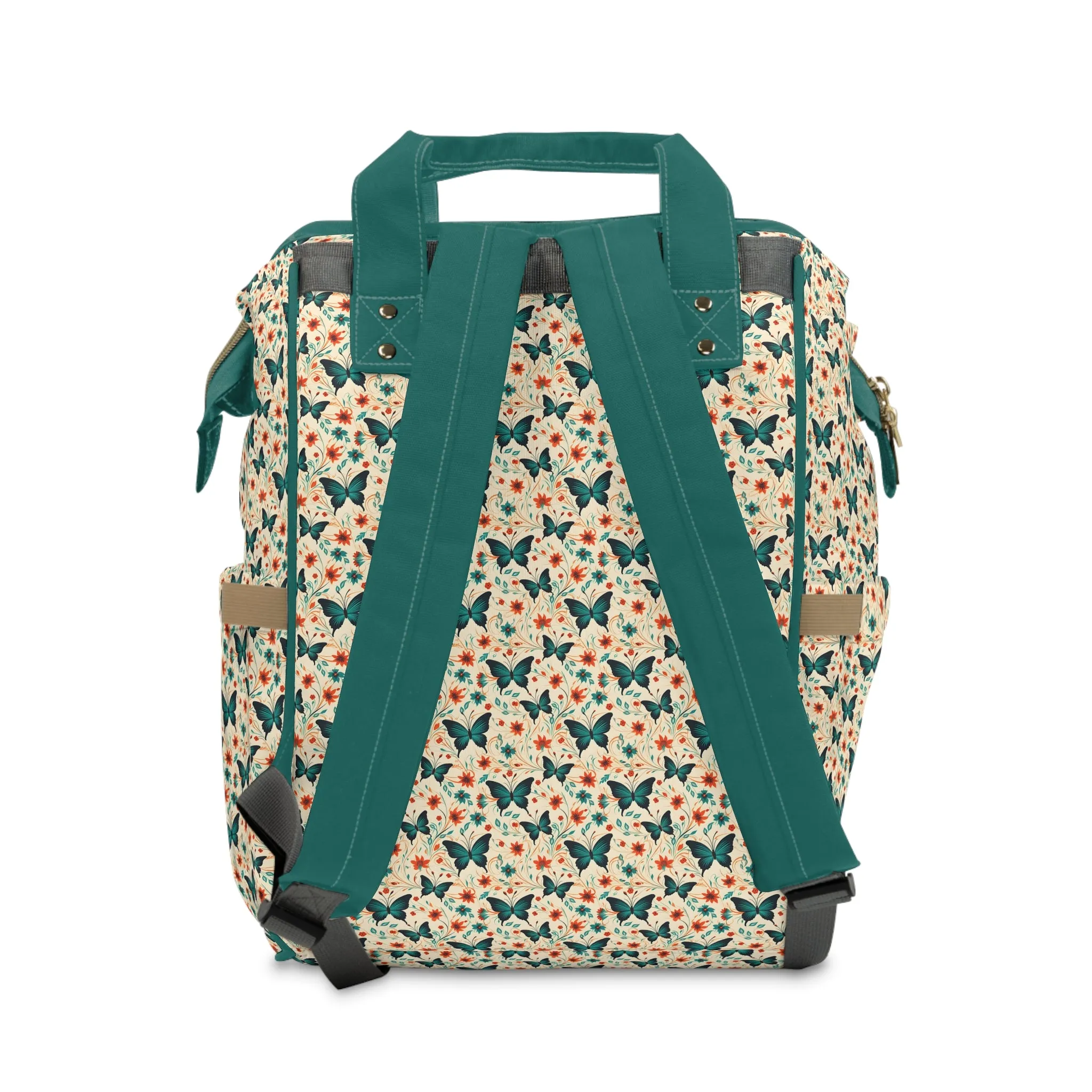 Elegant Butterfly Diaper Backpack - Lightweight & Durable Nylon Baby Bag with Beautiful Butterfly Motifs, Ideal for On-The-Go Parents