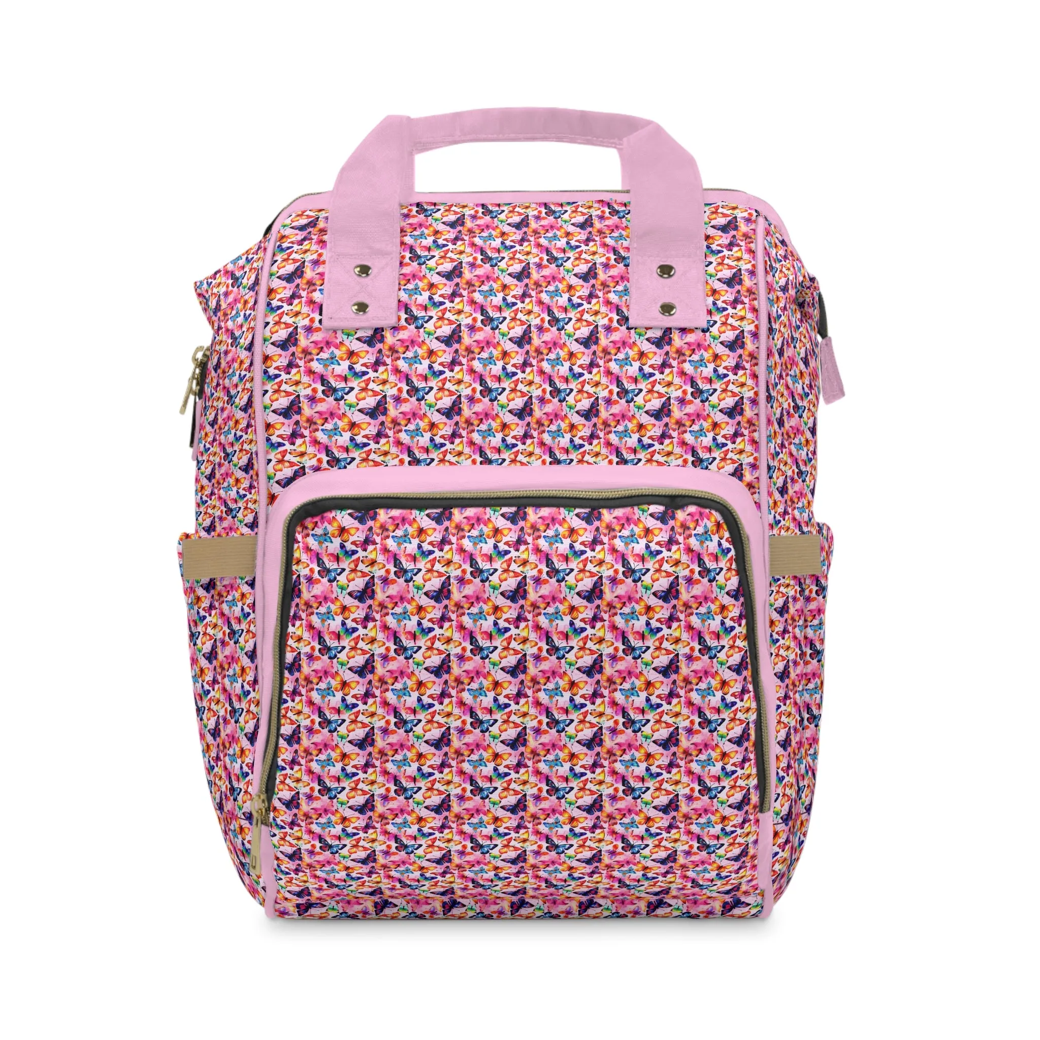Elegant Butterfly Diaper Backpack - Lightweight & Durable Nylon Baby Bag with Beautiful Butterfly Motifs, Ideal for On-The-Go Parents