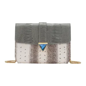 ERIKA SNAKESKIN & OSTRICH LEG CROSSBODY BAG