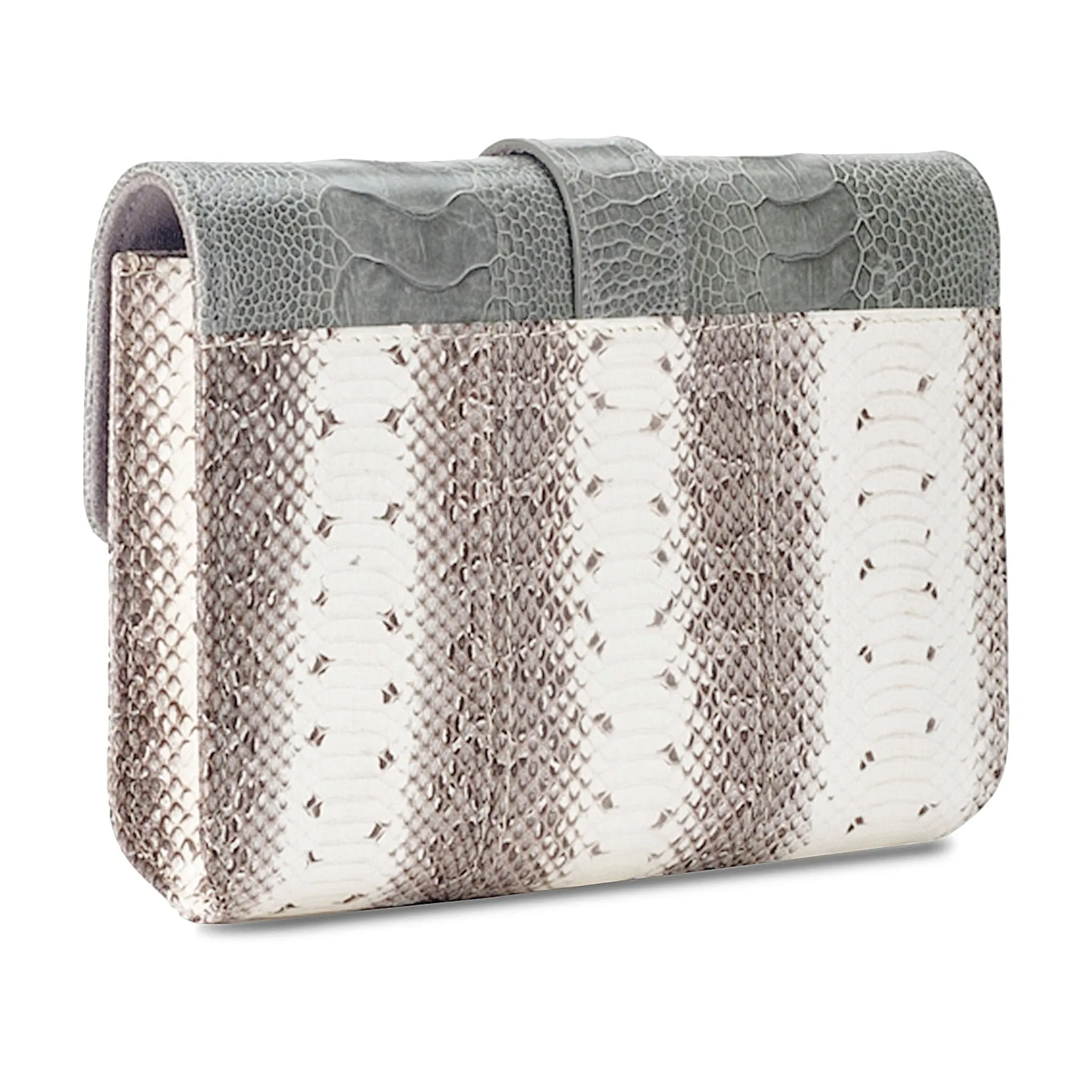 ERIKA SNAKESKIN & OSTRICH LEG CROSSBODY BAG