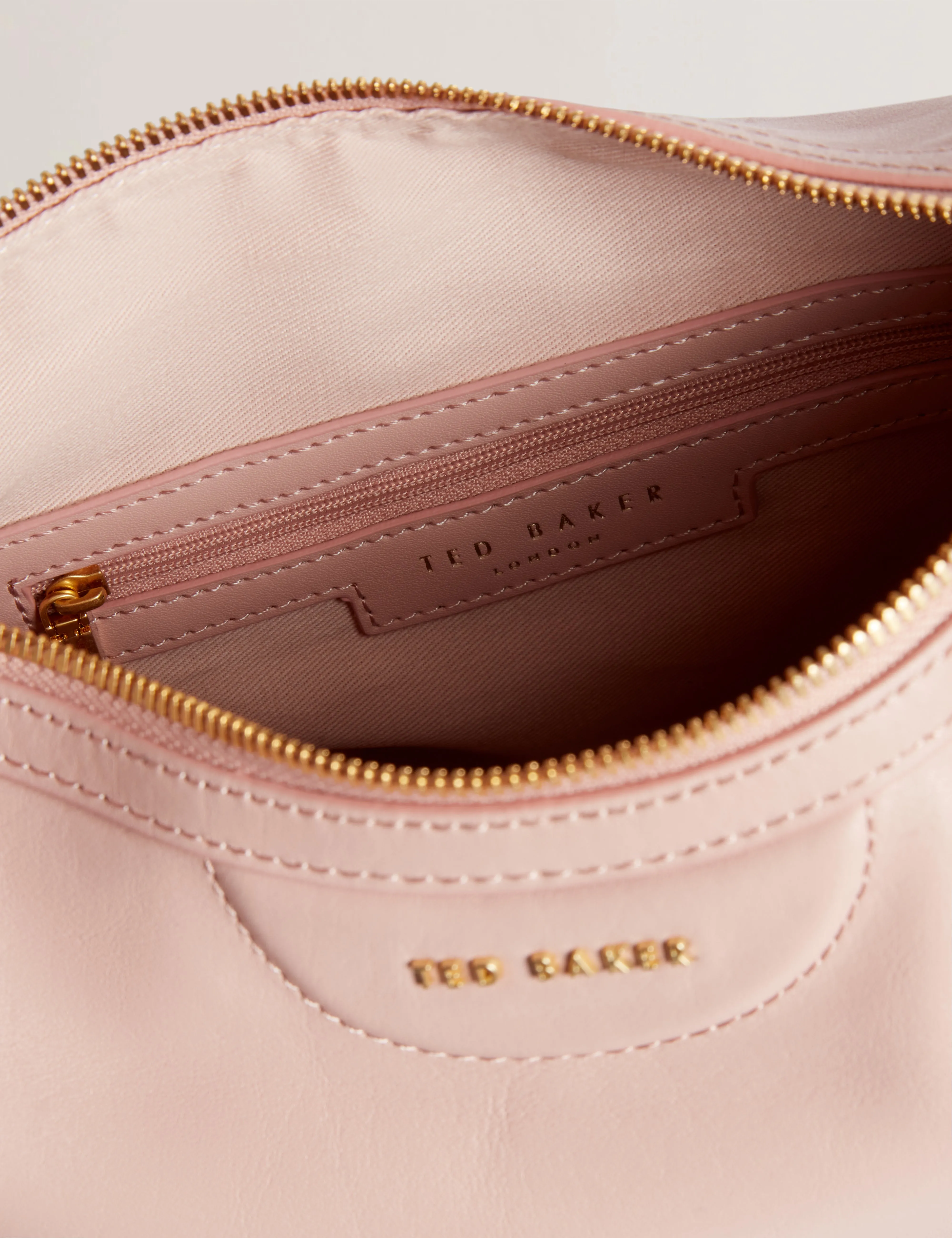 Esiah Webbing Slouchy Leather Hobo B Dusky-Pink