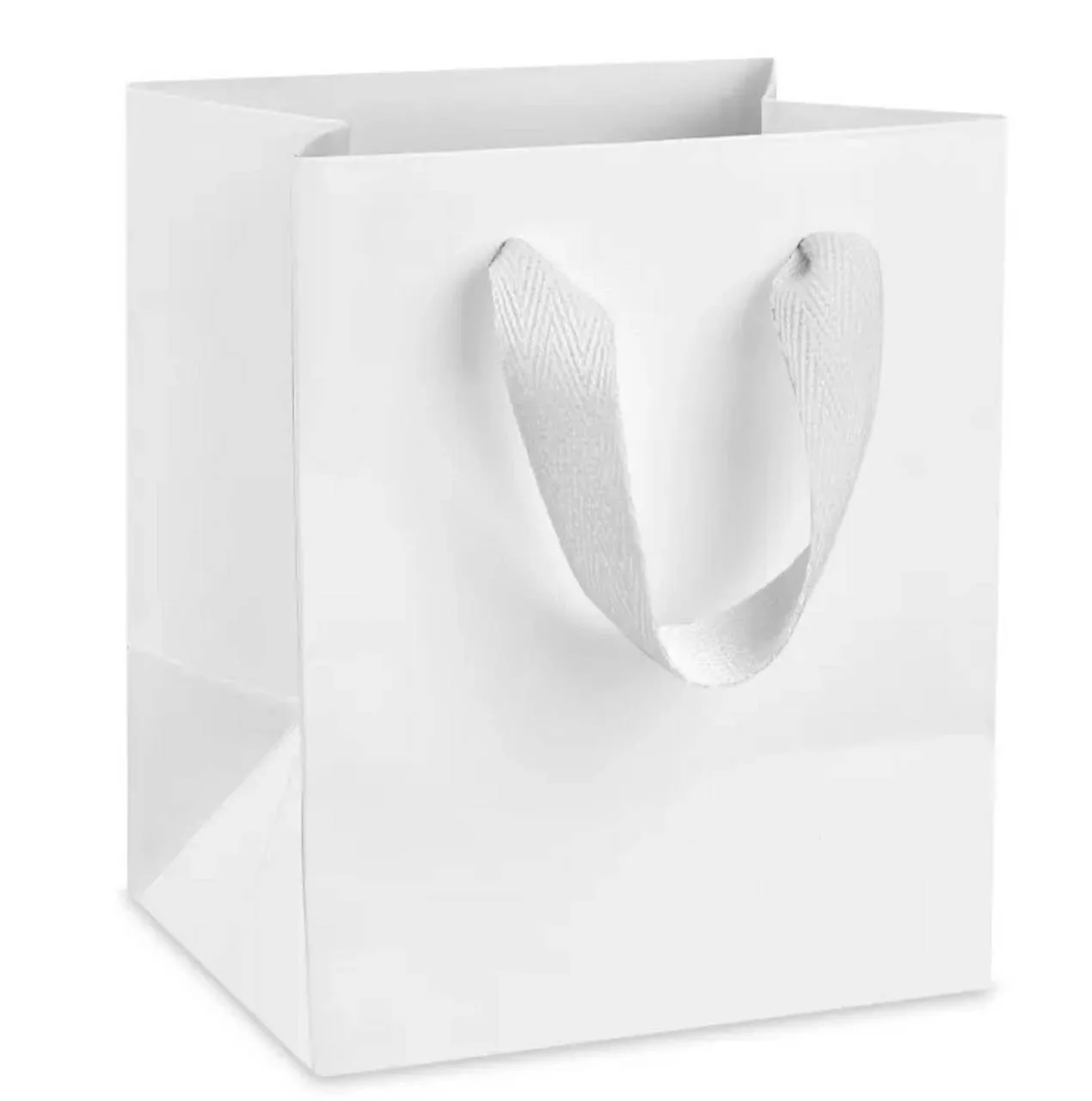 Euro Tote Retail Paper Shopper Shopping Bag 5"W x 2"D x 6"H: Kraft