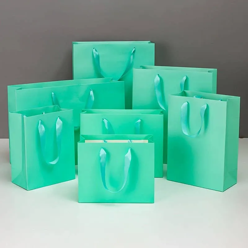 Euro Tote Retail Paper Shopper Shopping Bag 5"W x 2"D x 6"H: Kraft