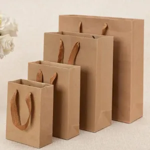 Euro Tote Retail Paper Shopper Shopping Bag 5"W x 2"D x 6"H: Kraft