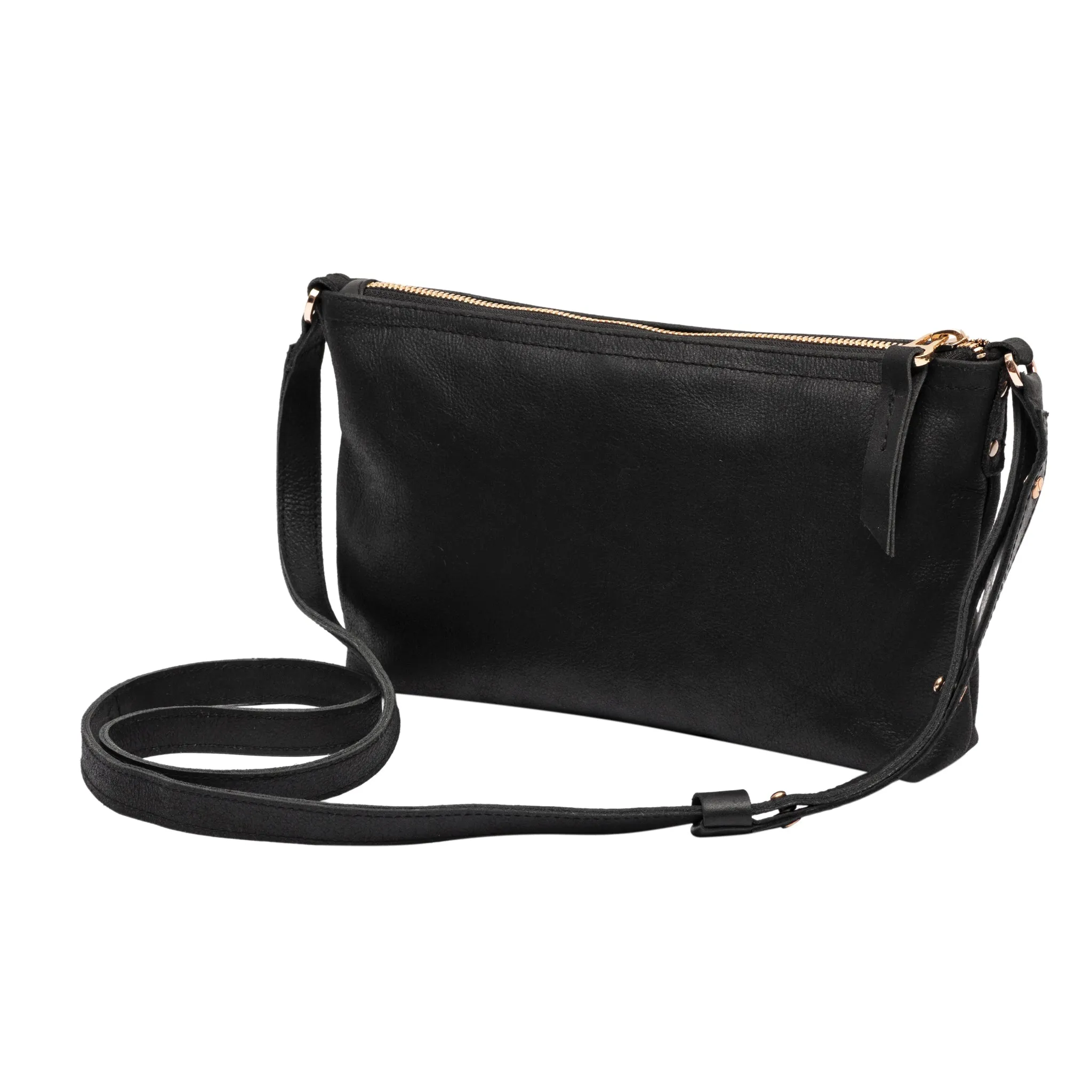 Everyday Black Leather Crossbody