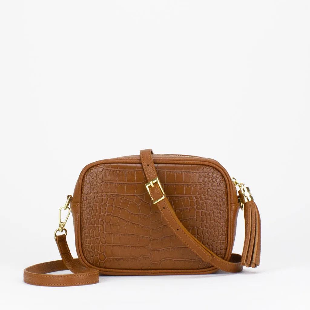 Evie Camera Bag (Croc Print)