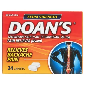 Extra Strength Back Pain Relief Magnesium Salicylate 24ct Free Shipping