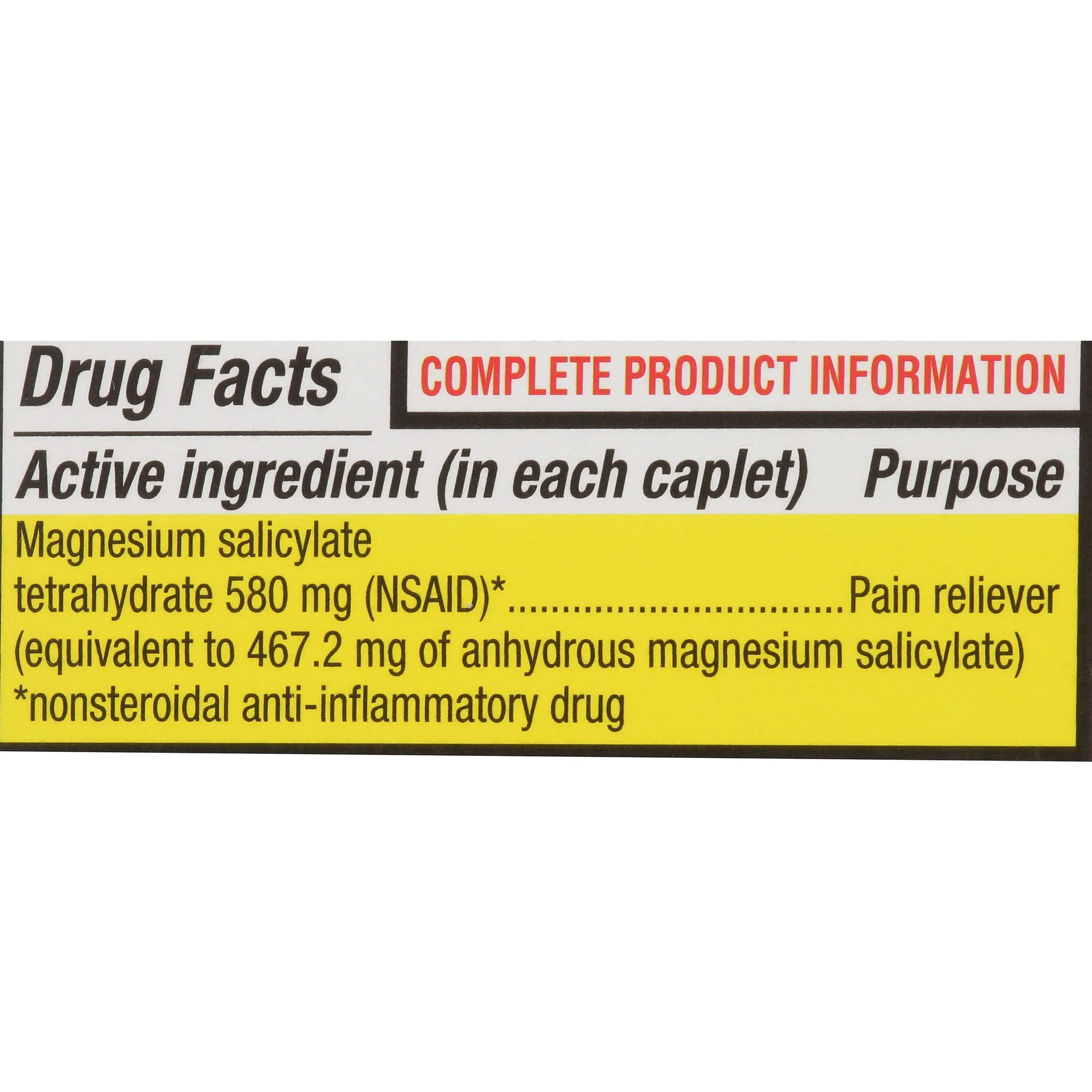 Extra Strength Back Pain Relief Magnesium Salicylate 24ct Free Shipping