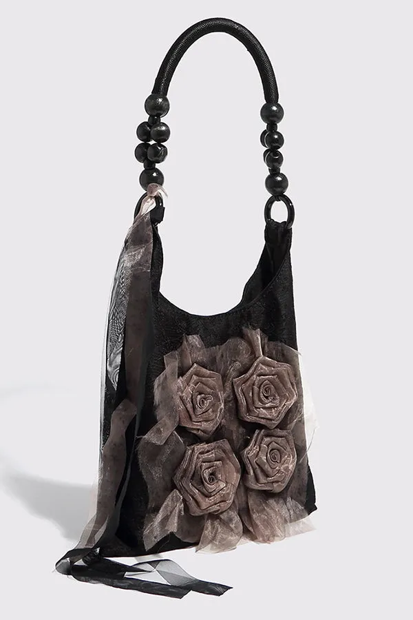 Fashion Tie-dye Rose Flower Shoulder Bag
