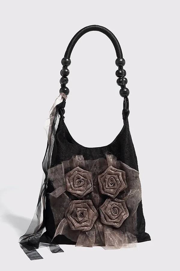Fashion Tie-dye Rose Flower Shoulder Bag
