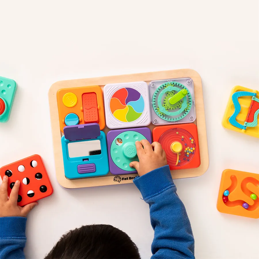 Fat Brain Toy - Play Tab 3pk Tiles - Latch Mirror and Roller and Sweeper