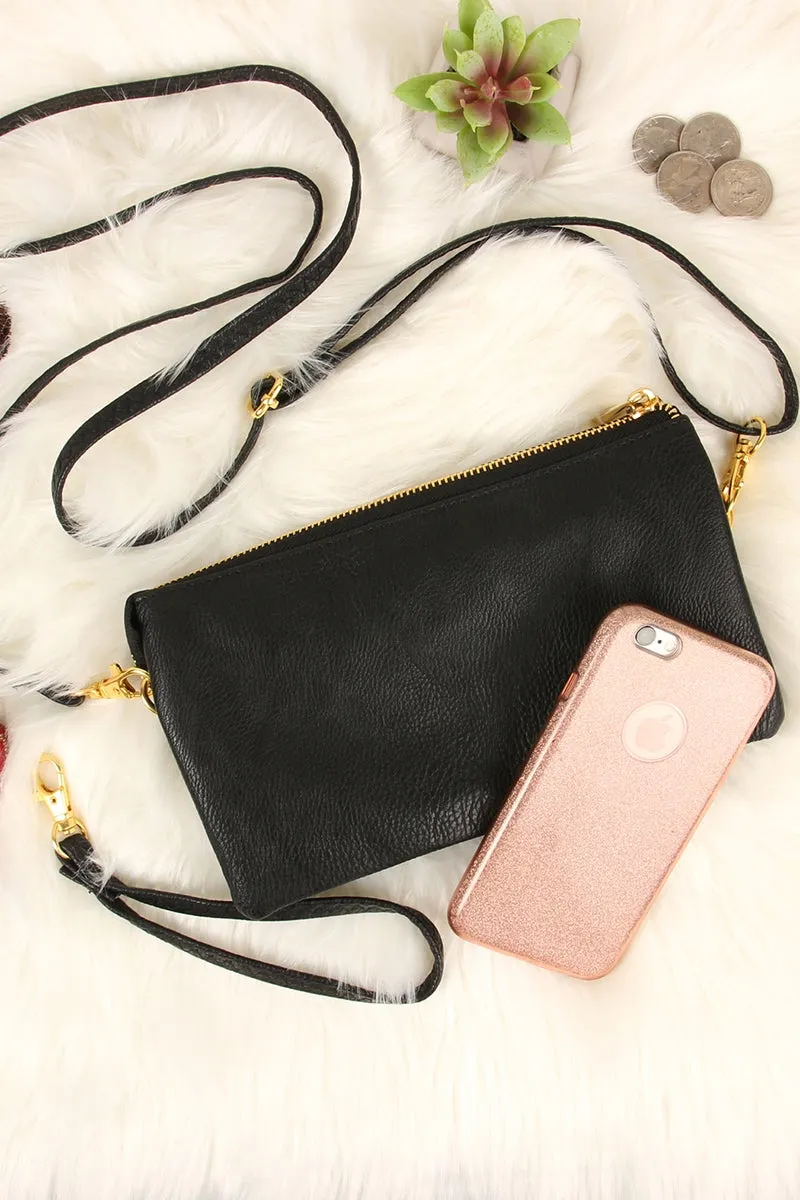 Faux Crossbody Wristlet Bag Blush - Pack of 6