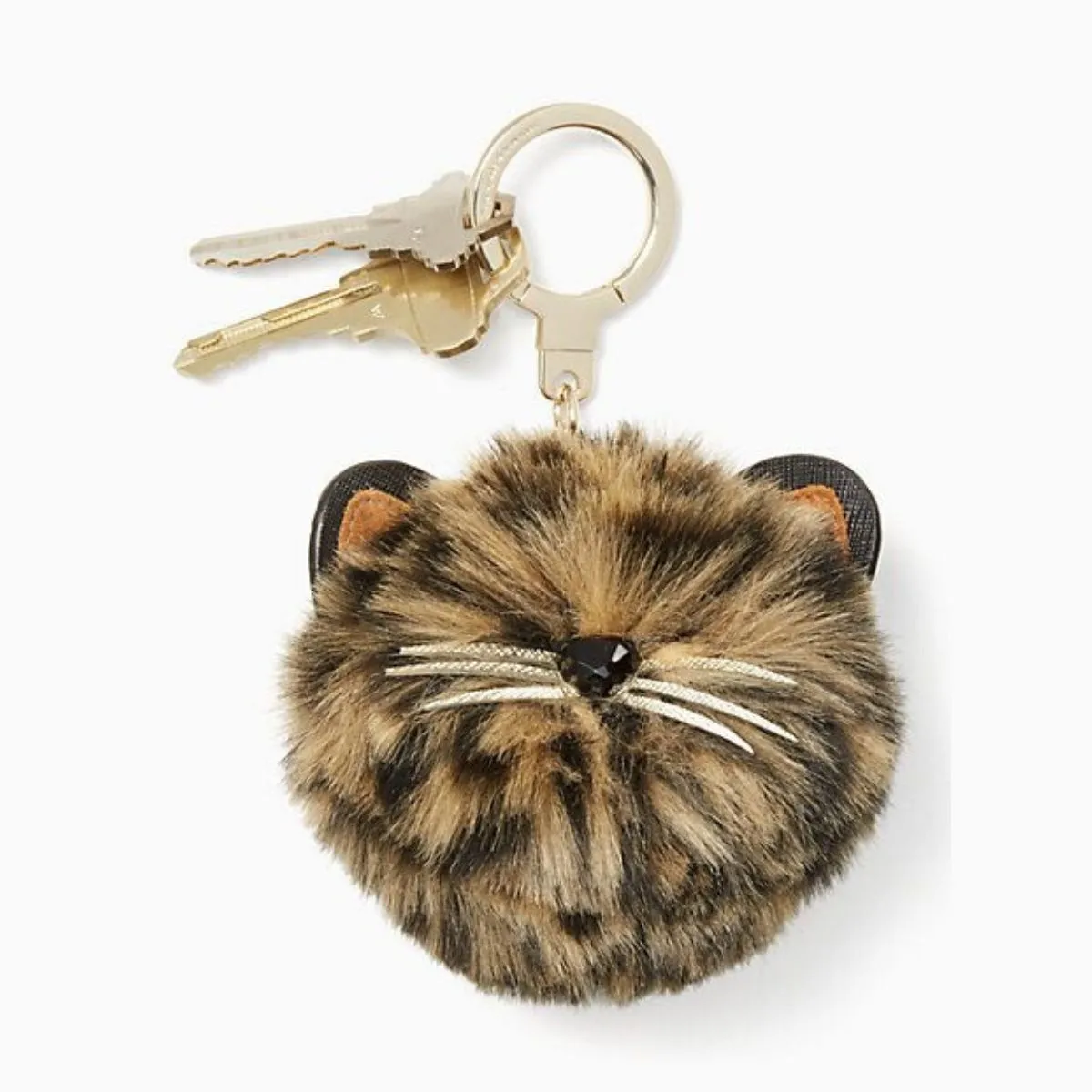 Faux Fur Cheetah Pouf Keychain