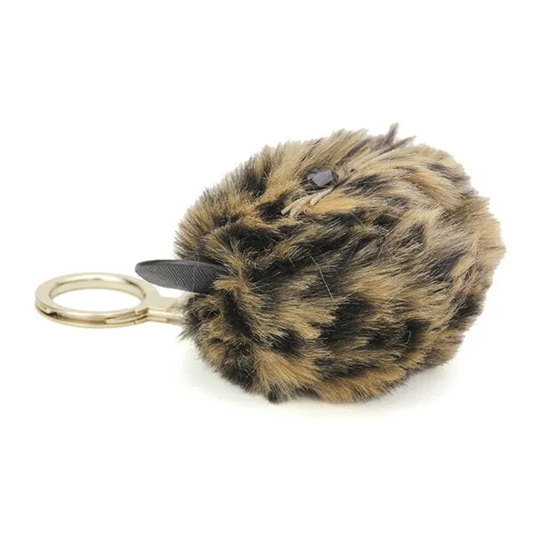 Faux Fur Cheetah Pouf Keychain