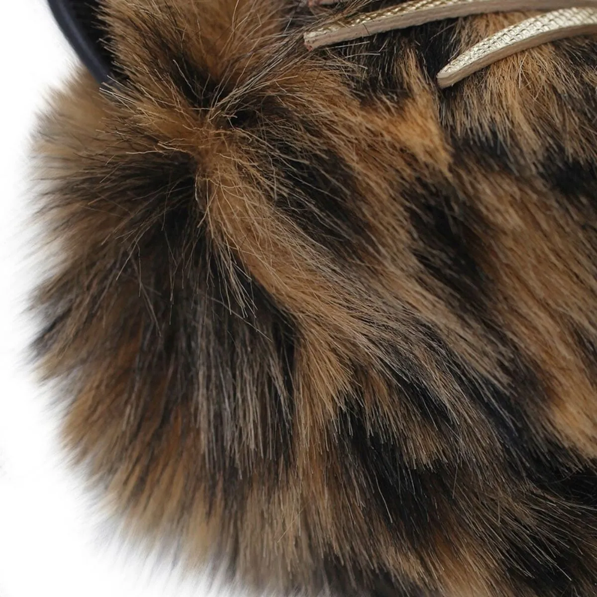 Faux Fur Cheetah Pouf Keychain