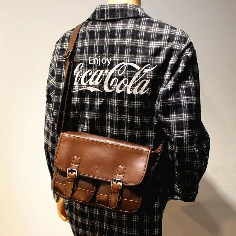 Faux Leather Flap Crossbody Bag