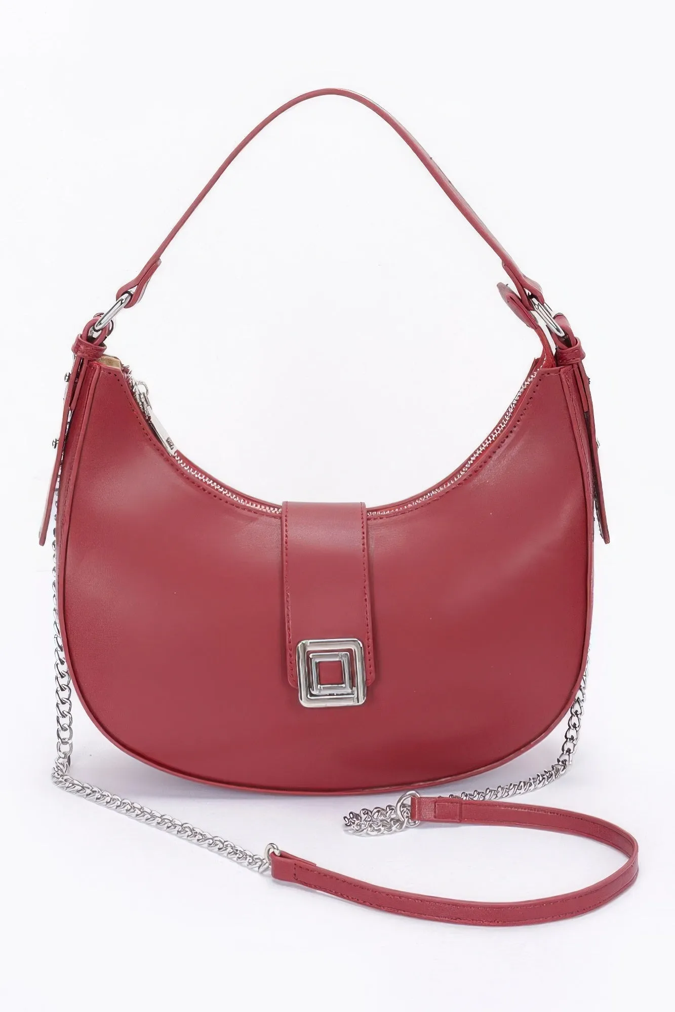 Faux Leather Hobo Bag