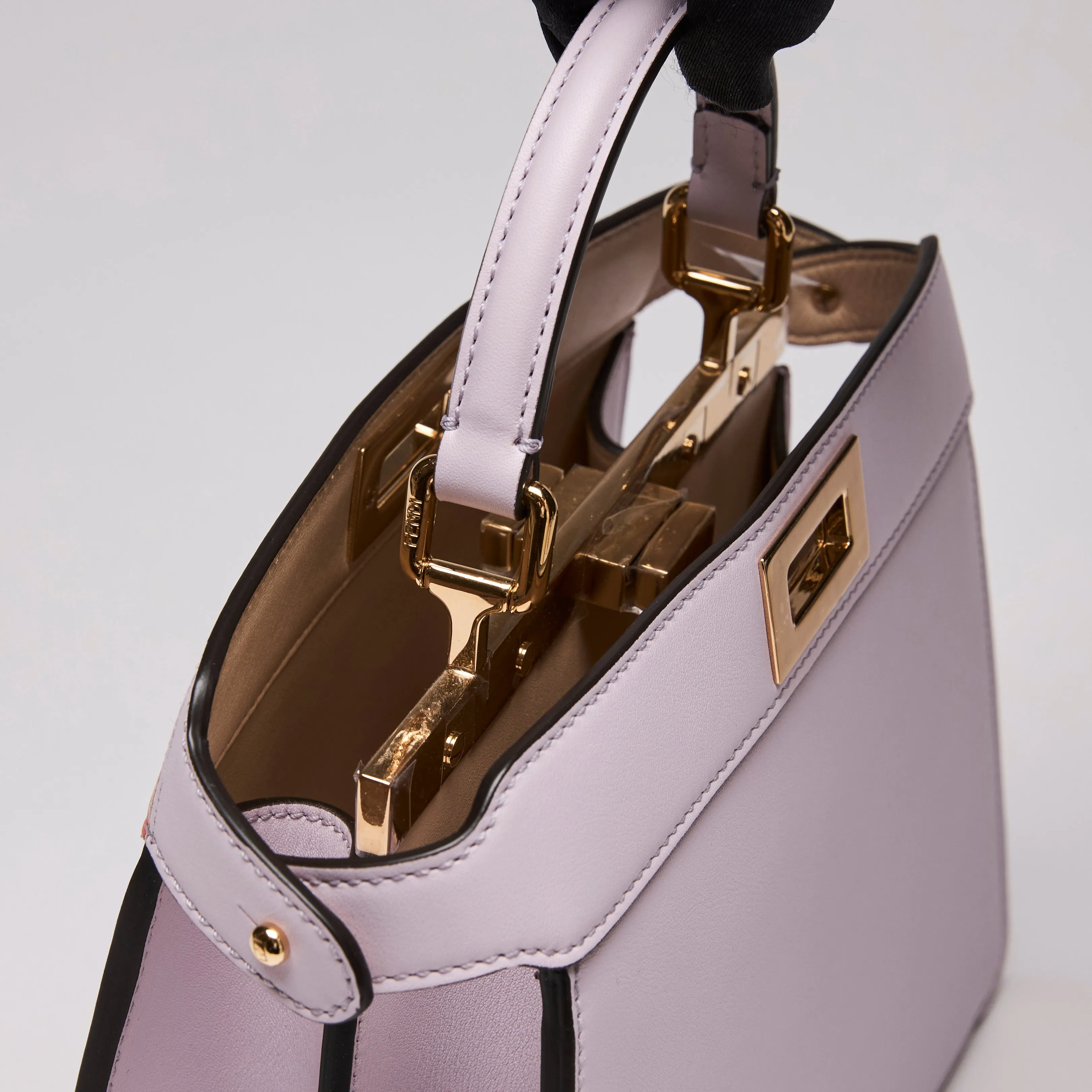Fendi Limited Vitello Multicolor Seta Shiny Nappa Dancing Girls Inlay Peekaboo