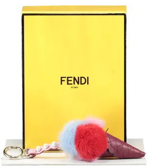 Fendi Multicoloured Mink Fur Ice Cream Cone Bag Charm / Key Ring One Size