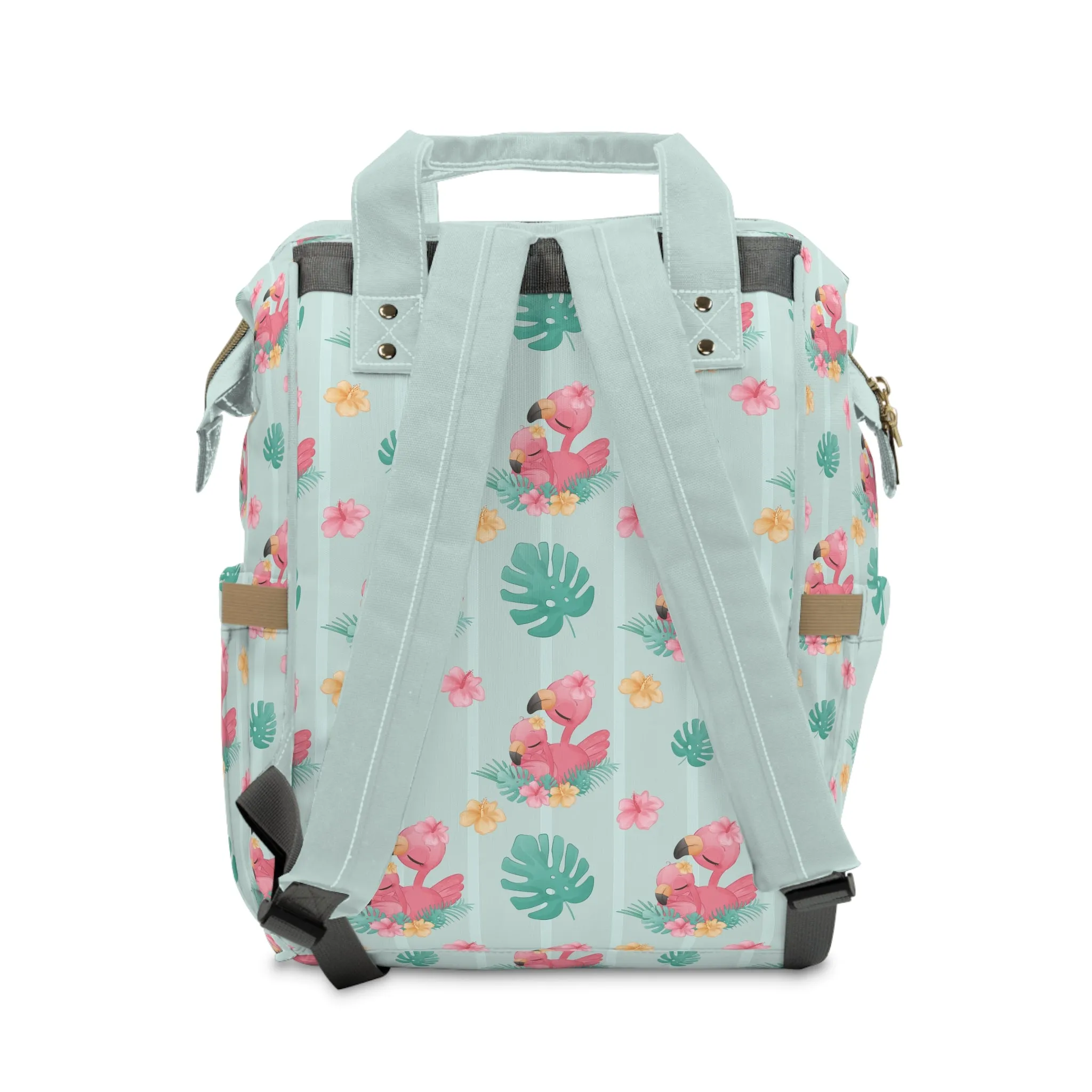 Flamingo Diaper Backpack - Playful & Multifunctional Baby Bag with Vibrant Flamingo Motifs, Ideal for Stylish Parents