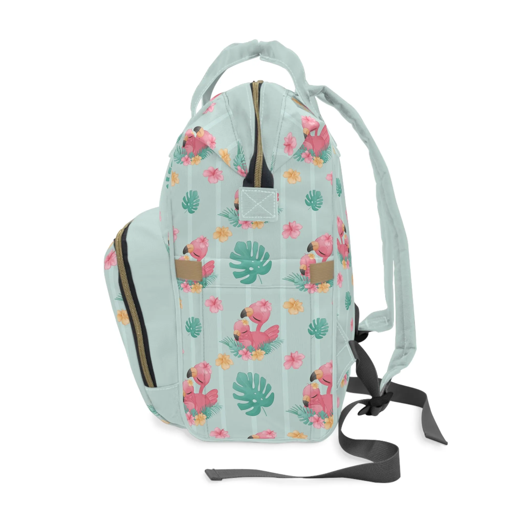 Flamingo Diaper Backpack - Playful & Multifunctional Baby Bag with Vibrant Flamingo Motifs, Ideal for Stylish Parents