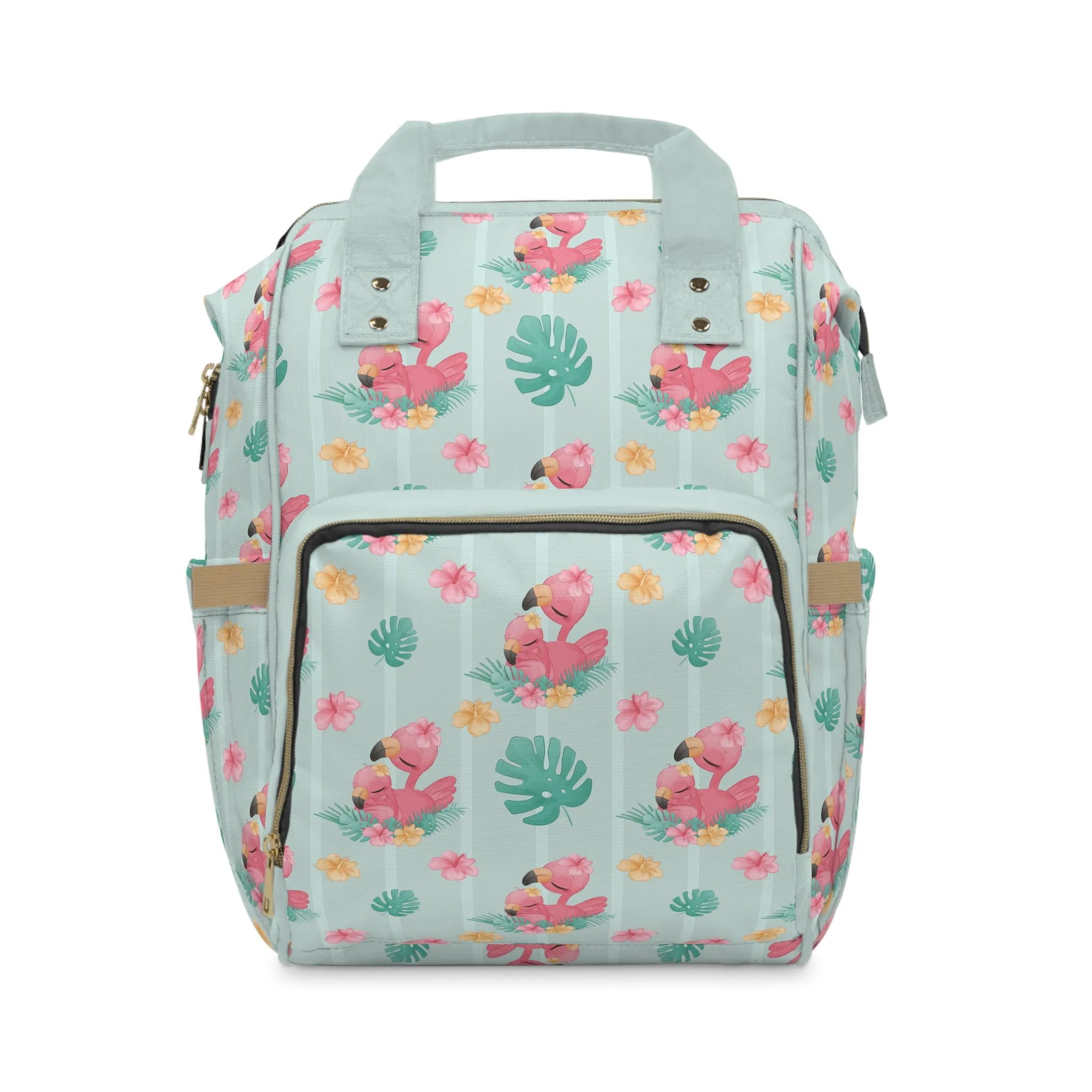 Flamingo Diaper Backpack - Playful & Multifunctional Baby Bag with Vibrant Flamingo Motifs, Ideal for Stylish Parents