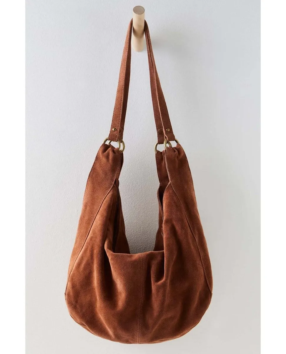 Free People Roma Suede Tote Bag Rust