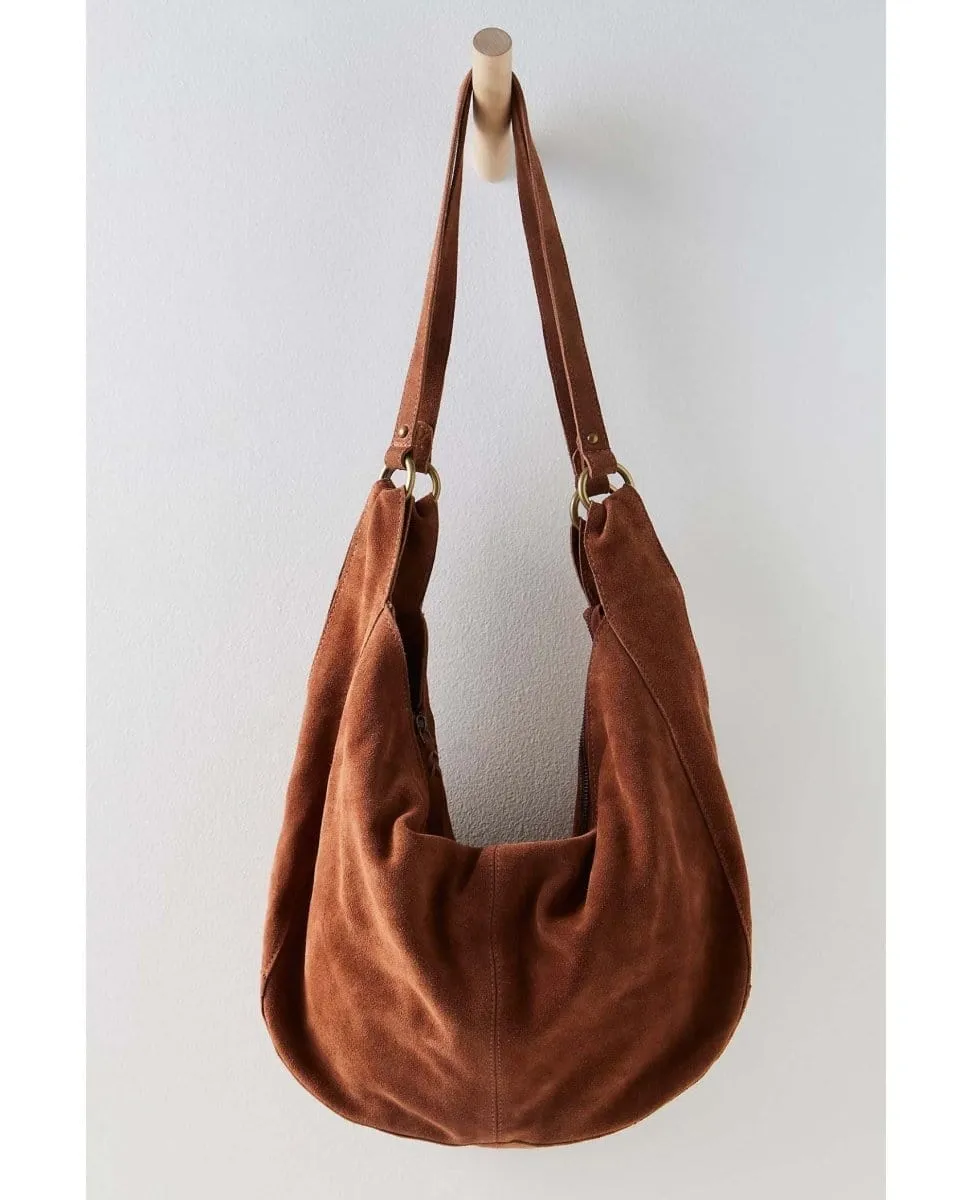 Free People Roma Suede Tote Bag Rust