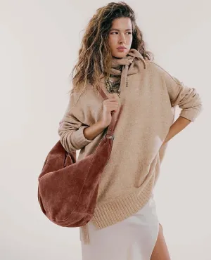 Free People Roma Suede Tote Bag Rust