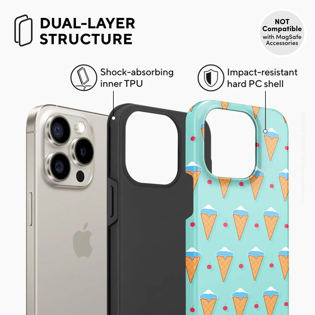 Fujisan Lake Blue Ice Cream Custom - iPhone 15 Pro Case