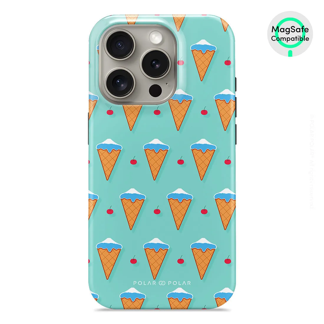 Fujisan Lake Blue Ice Cream Custom - iPhone 15 Pro Case