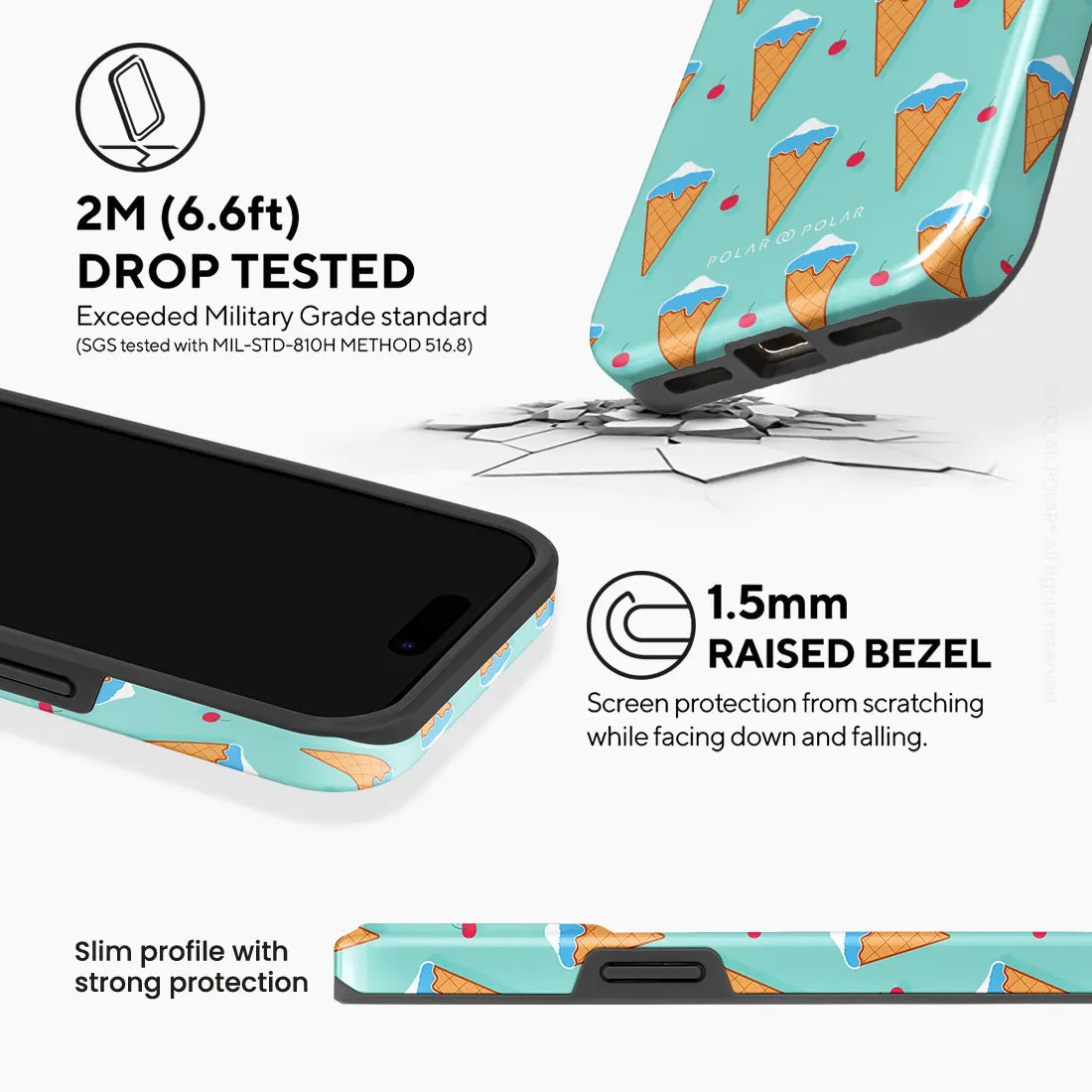 Fujisan Lake Blue Ice Cream Custom - iPhone 15 Pro Case